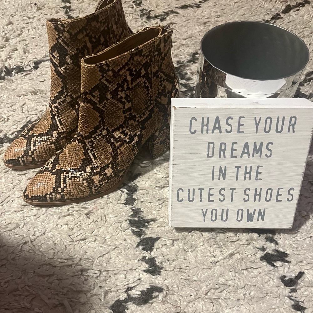 Steve Madden Python Animal Print Anklet Boot - image 1
